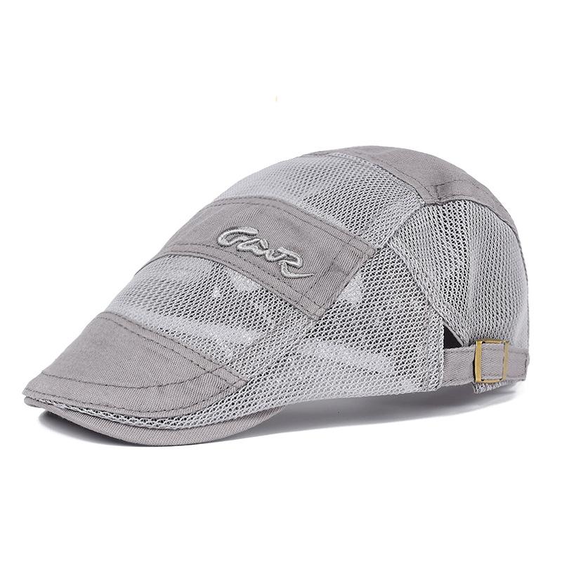 

Дышащая сетчатая кепка с утиным язычком Литературная молодежная ретро-берет Ms. Солнцезащитная шляпа мужская Forward Cap M（56-58cm） серый