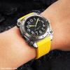 Für Hamilton Khaki Deep Diving H78585333 H78505330 H78535380 Wasserdichtes Uhrenarmband 24mm Schwarz Gelb Gummiarmband