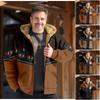 Men's Winter Print Jacket Men's Casual Trend Zipper Hooded Jacket