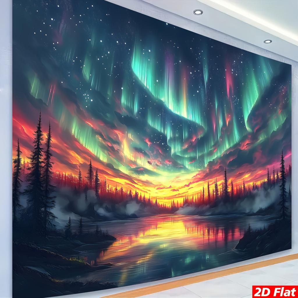 2D plane 1 piece of serene mountain and lake natural scenery suitable for bedrooms living rooms and festivals