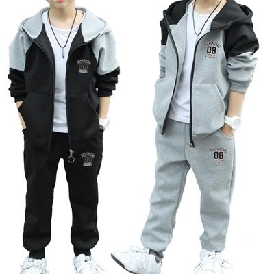 Tuta da bambino a blocchi di colore per bambini, felpa con cappuccio, cerniera, giacca, pantaloni, abito casual, abbigliamento per bambini per la primavera autunno
