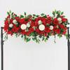 100cm Luxus Weiße Rose Künstliche Blume Reihe Hochzeit Tisch Mittelstück Blumen Hintergrund Wand Bögen Decor Party Bühne Floral
