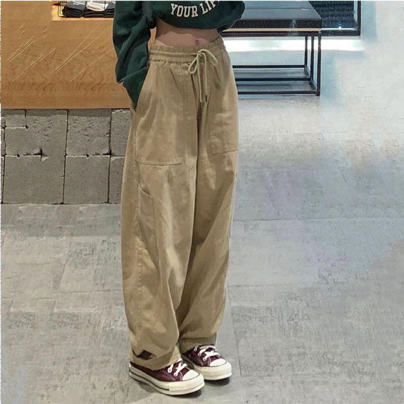 

Loose Straight High Waist Wide Leg Pants Loose Straight High Waist Loose Pants Khaki S