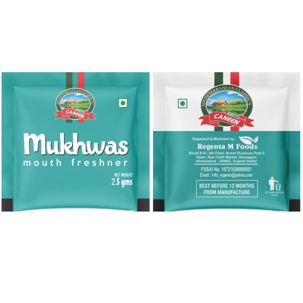 Caneen Mukhwas Mouth Freshener Sachet | Healthy Mouth Freshener, Digestive, After-Meal, Mukhwas | 2.5g (Pack of 200 pcs)