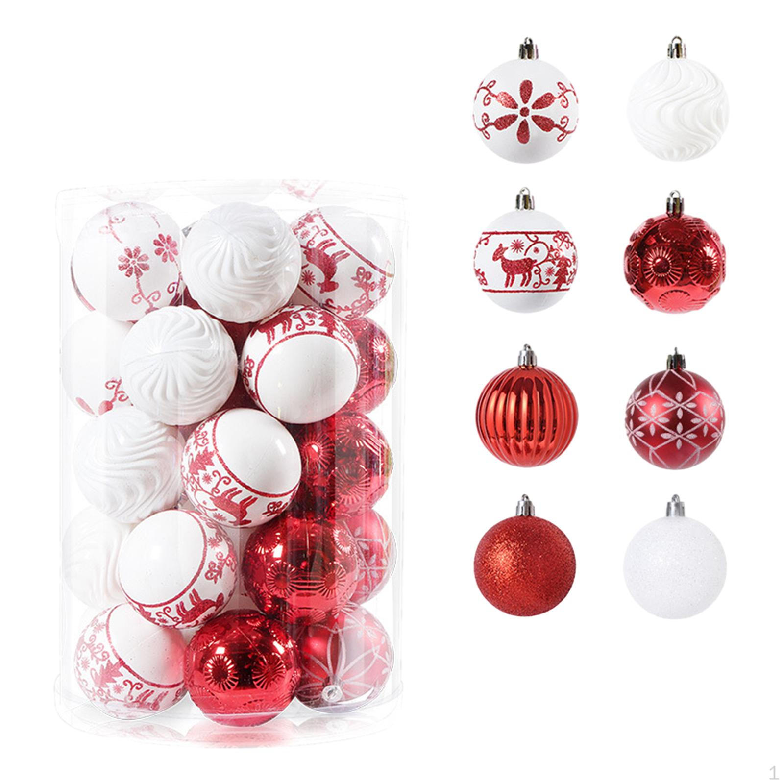 34 Pieces Christmas Ball Ornaments Set Baubles Bulk Pendants 6cm Decorative for Festival Red Gold