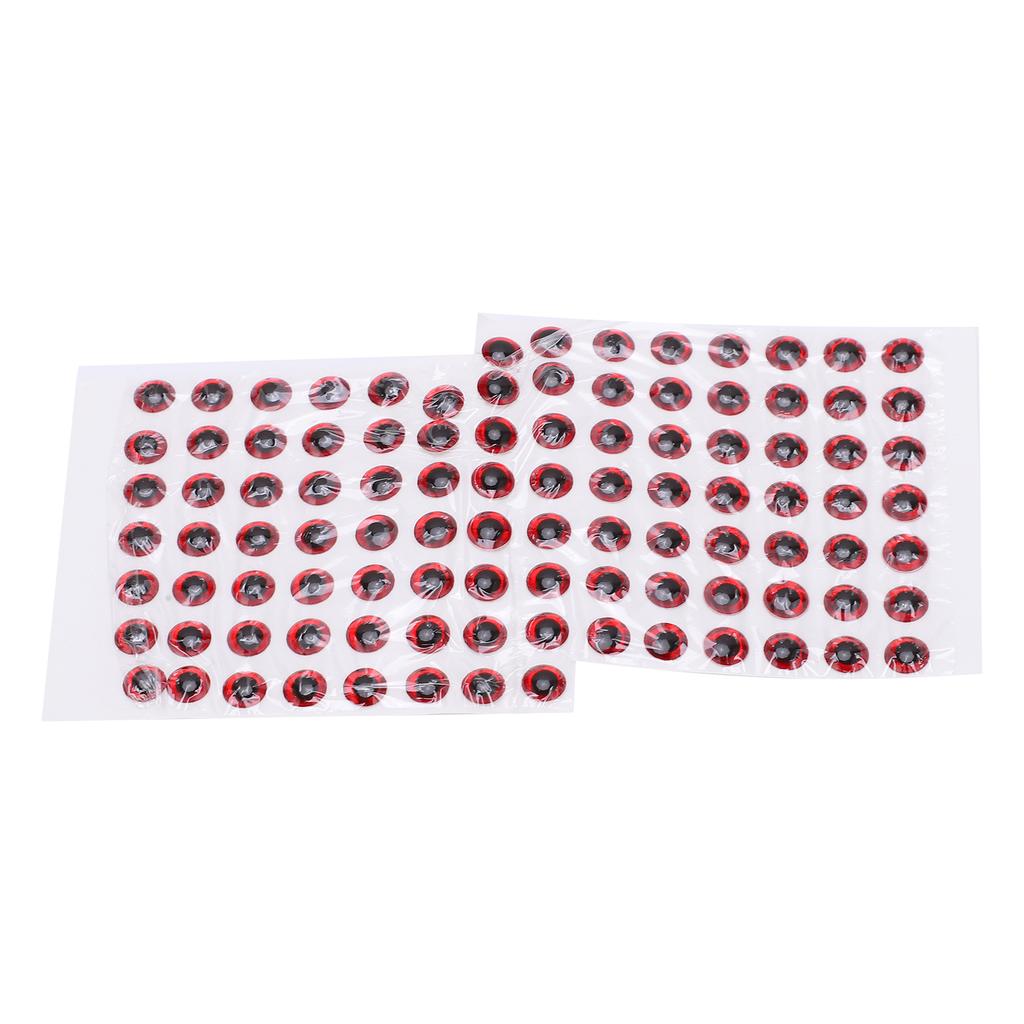 100Pcs Fishing Lure Eyes ThreeDimensional Sticky Lightweight Durable Fisheye Sticker for Making Fishing Bait(Red )