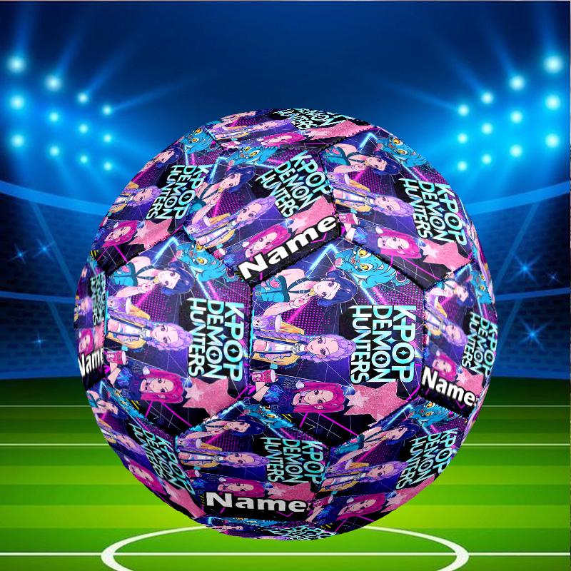 Custom Name Personalized KPop Hunters-A Print Size 5 Soccer Ball Training & Match Football, for Team, Kicking, Gift for Football Enthusiasts