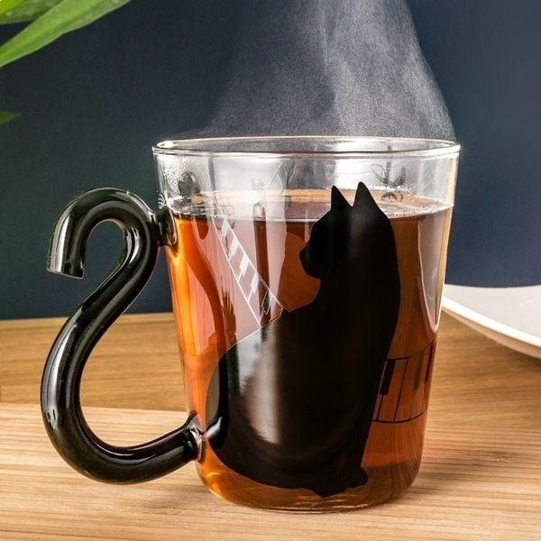 Mug muzica silueta pisica cu coada ance cupa originala