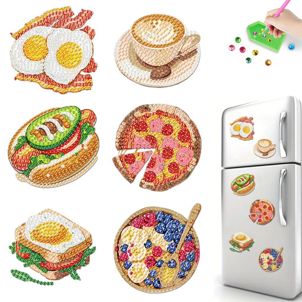 6Pcs Acrylic Cross Diamond Painting Refrigerator Magnet Diamond Painting Fridge Magnet DIY Fridge Stickers for Car Mailbox Decor