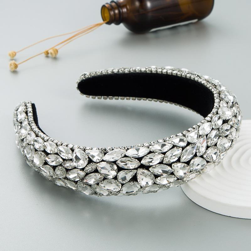 Haarband Damen Strass Kopfbedeckung Schwamm Breiter Rand Handgefertigt Barock Haarschmuck