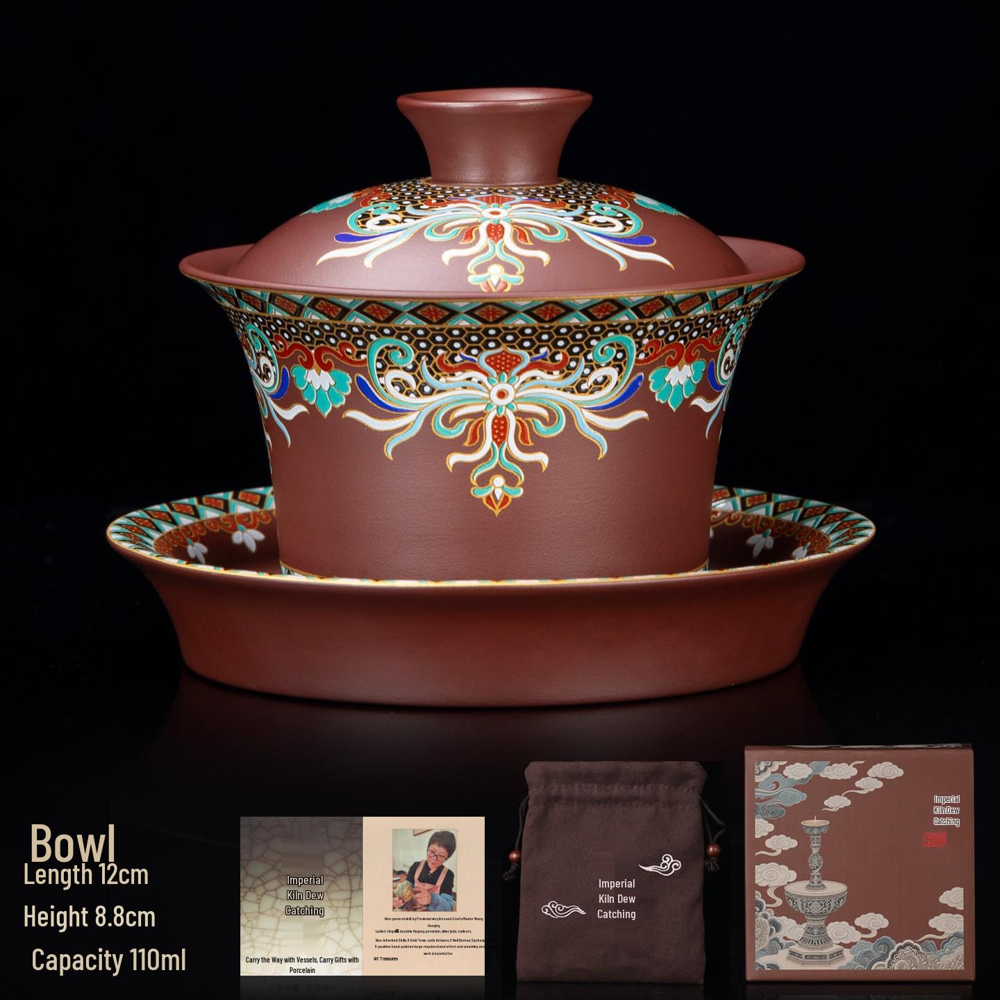 Episode 2 Song Rhyme Splendor Purple Clay Gaiwan: Large High-End Gongfu Tea Bowl