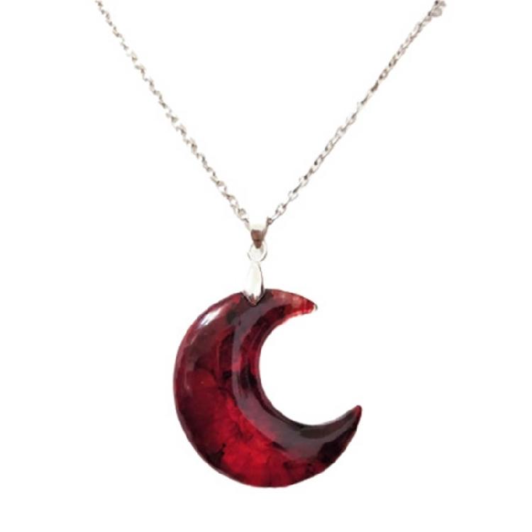 

Blood Crescent Moon Pendant Necklace Clavicle Chain Necklace Statement Jewelry 1