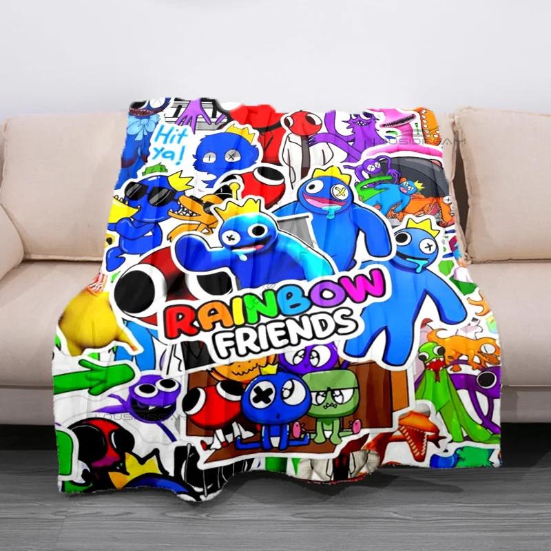 Popular Cartoon Rainbow Game Patterns Blanket Fashion Flannel Blanket Cosy Lazy Couch Cover Blanket Super Soft Sheet Mattresses