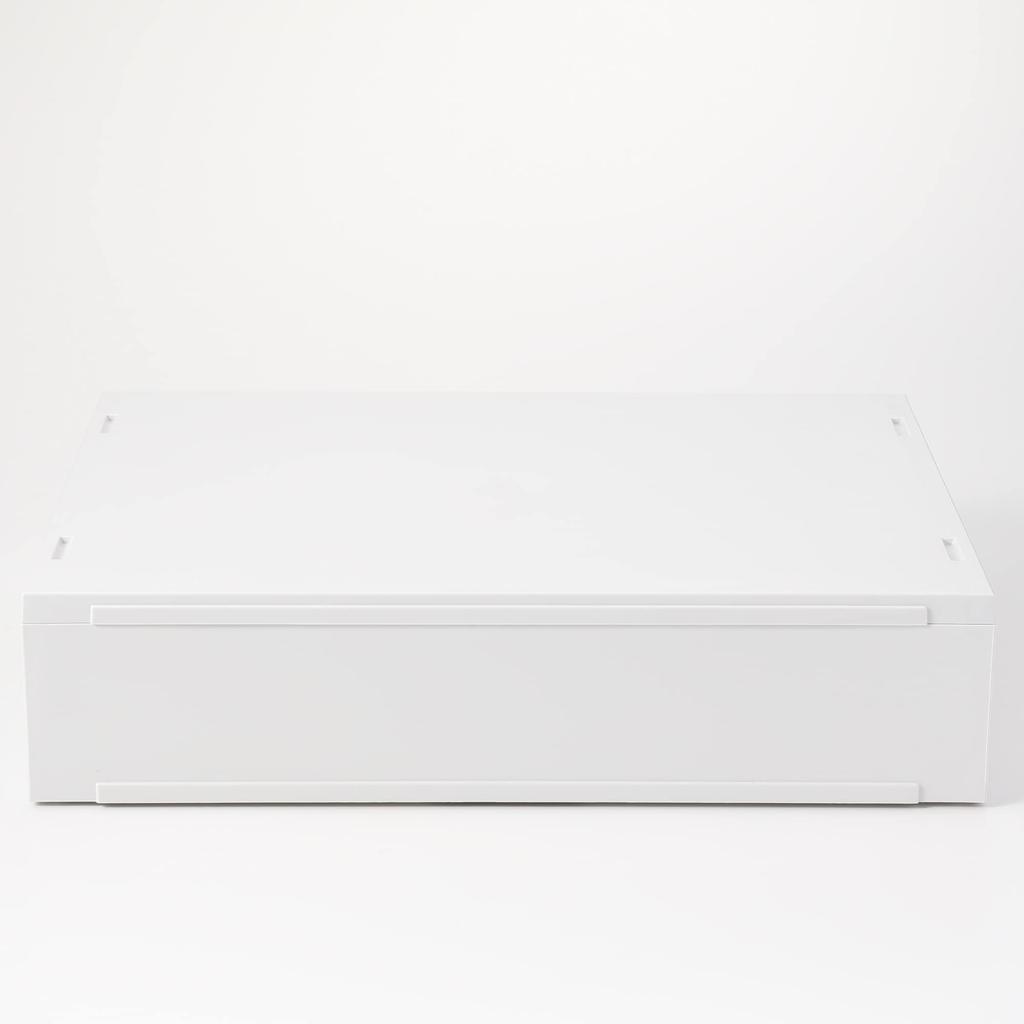 MUJI Recycled Polypropylene Small with Two White 37cm W x 26cm D x 9cm 84799679 Organizer, Wide, Small, Drawers, Gray, Approx. H,