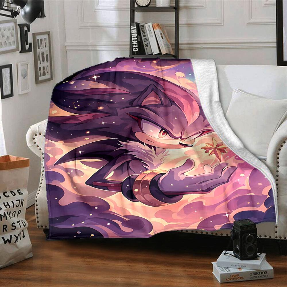 1 stuks Shadow Sonic Flanellen Deken, Zacht Huidvriendelijk met Digitale Print, Diverse Maten Verkrijgbaar voor Familie, Vrienden, Verjaardag