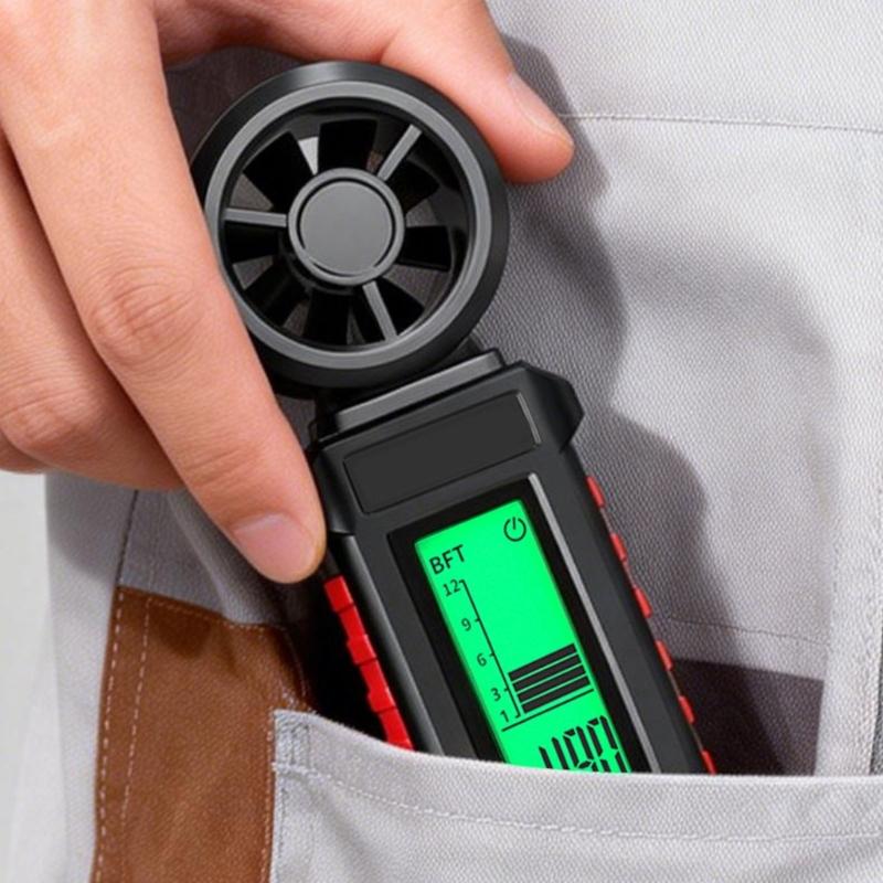 Professional Digital Wind Gauge Speed Tester Meter Anemometer With 3 Color Backlight For Accurate Wind Measurement