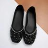 Fashion Shiny Crystal Flats Shoes Summer Solid Color Women's Round Toe Fashion Slippers Outdoor Sling-Heel Women's Slipper Large Size 43