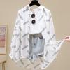 Chiffon Sun Protection Clothing Women's Loose Summer Solid Color Letters Wild Thin Coat Long-sleeved Air-conditioning Cardigan