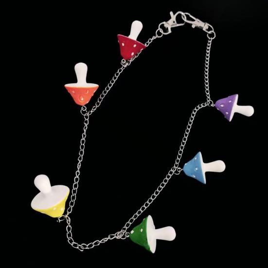 Waist Chain Mushroom Pendant Decoration Men Women Wear-resistant Pants Chain for Daily Wear