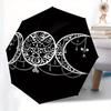 Triple Moon Goddess Symbol Sticker Decal for Car LaptopUmbrella, Portable 3-Fold Compact Umbrella for Men & Women Gift