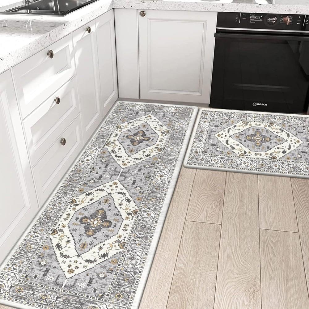 Anti Fatigue Kitchen Mat Boho Carpet Vintage Rugs Non-Slip Kitchen Mat for Floor Comfort Kitchen Floor Mats for Sink Laundry