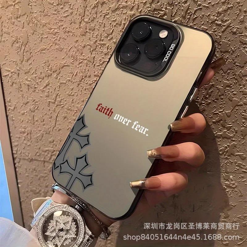 Simple English Suitable for Apple 15 Color Silver iPhone14promax Creative 13/11 Frosted 16 Protective Case 17