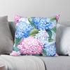 Hydrangeas Square Pillowcase Polyester Linen Velvet Creative Zip Decorative Pillow Case Sofa Cushion Cover