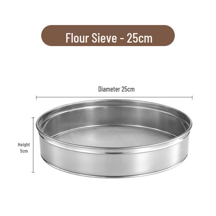 Stackable Stainless Steel Handheld 40 Mesh Fine Flour Sieve Baking Tool