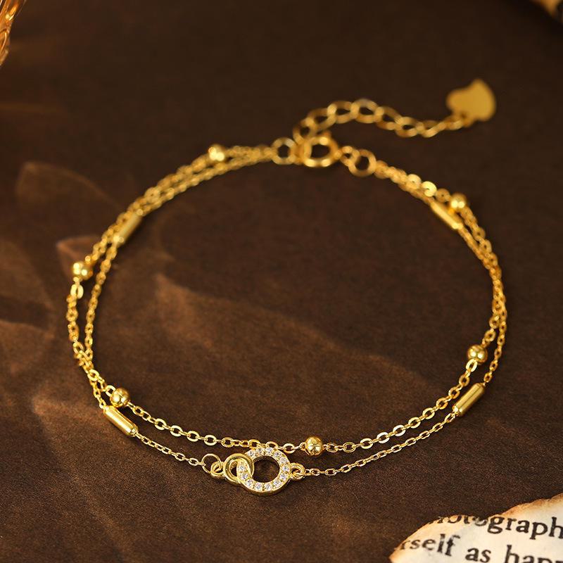 

Двухслойный браслет Banyan Tree из серебра 925 пробы — элегантный подарок на День святого Валентина для нее BRS3087 золотой