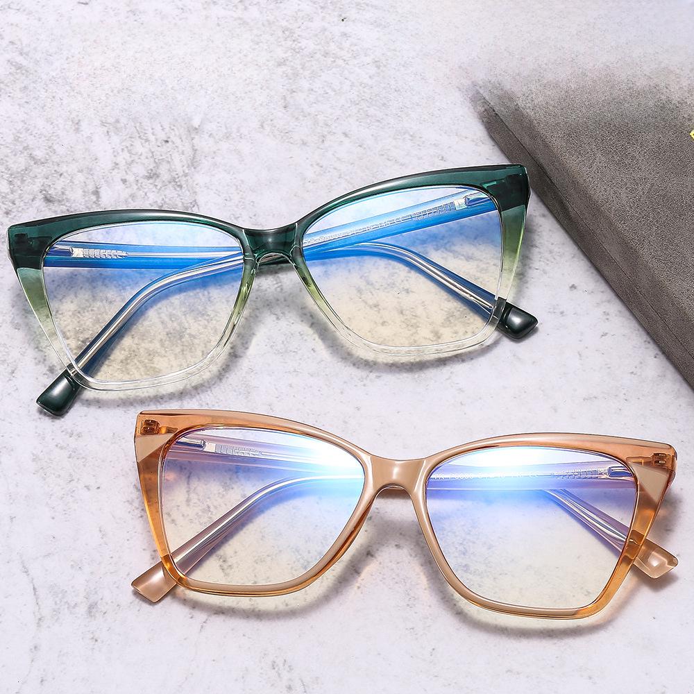 "2022 TR90 Cat-Eye Anti-Blue Light Glasses Frame - Trendy Makeup-Free Street Style for Women"