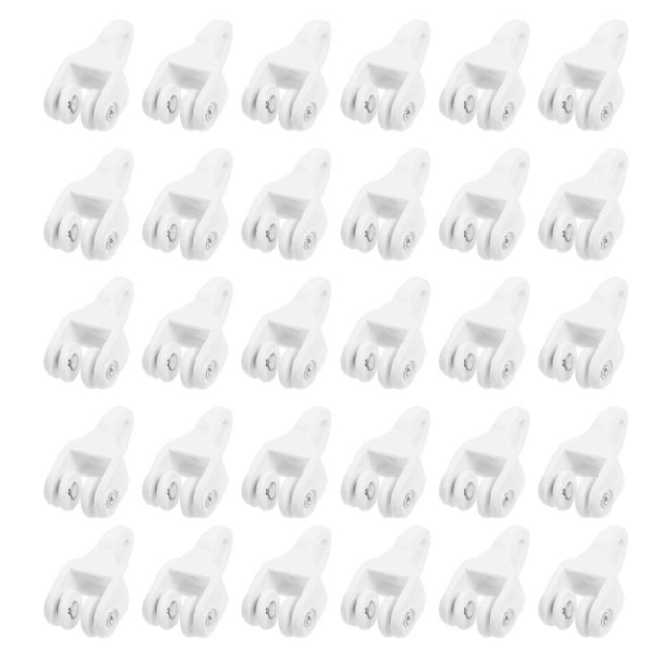 

30Pcs Quiet Operations Rollers PVC Beads Gliders Hook Pulleys for Curtain Track Easy Installation for Drapery Rails 1