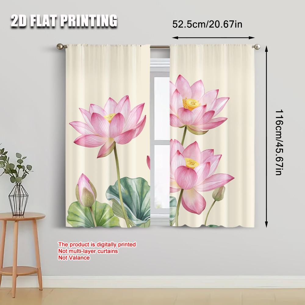 Window Drapes Lotus Versatile Polyester Fabric Without Electricity Spring Party Holiday Decor Suitable Home Use Curtain
