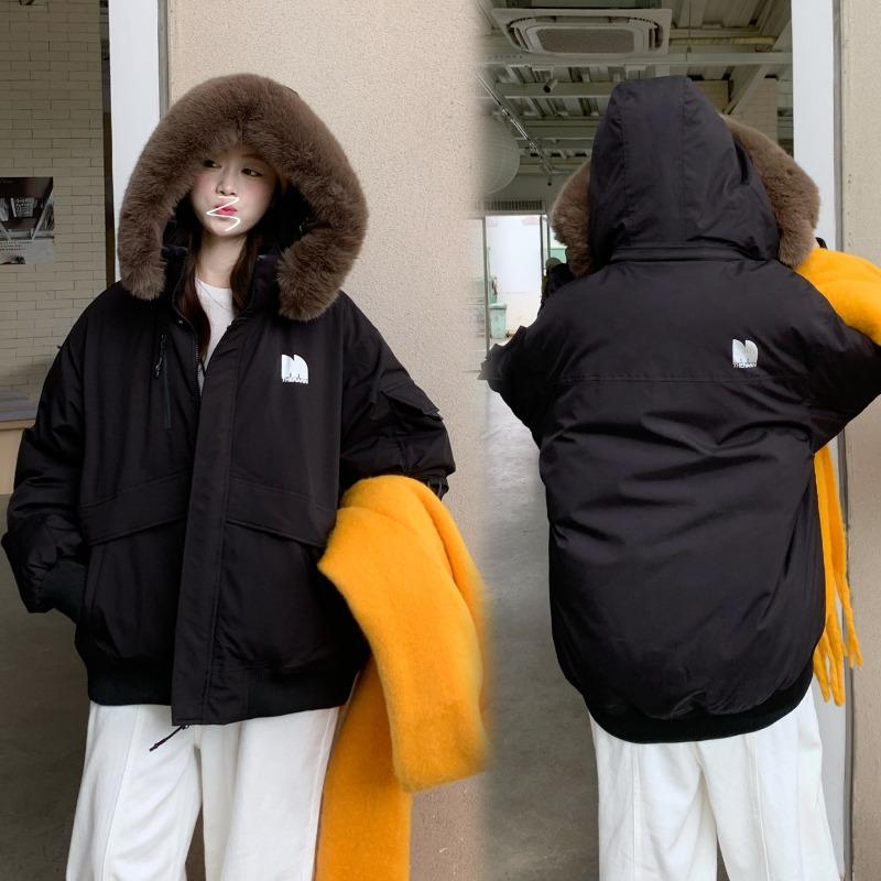 Tooling Cotton Clothes Women's Winter New Short, Small, Big Fur Collar Thickened Pie To Overcome Cotton-padded Clothes and Jackets Sports Models