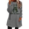 Autumn/Winter Women's European & American Printed Casual Loose Round Neck Long Sleeve Plush Hoodie with Pockets
