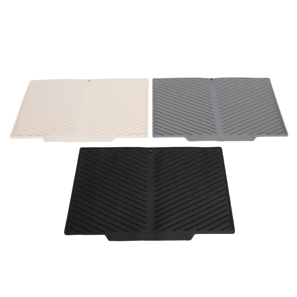 3pcs Dish Drying Mat Angled Anti Slip Heat Proof Fast Drying Silicone Dish Drain Pad for Kitchen Countertop Sink
