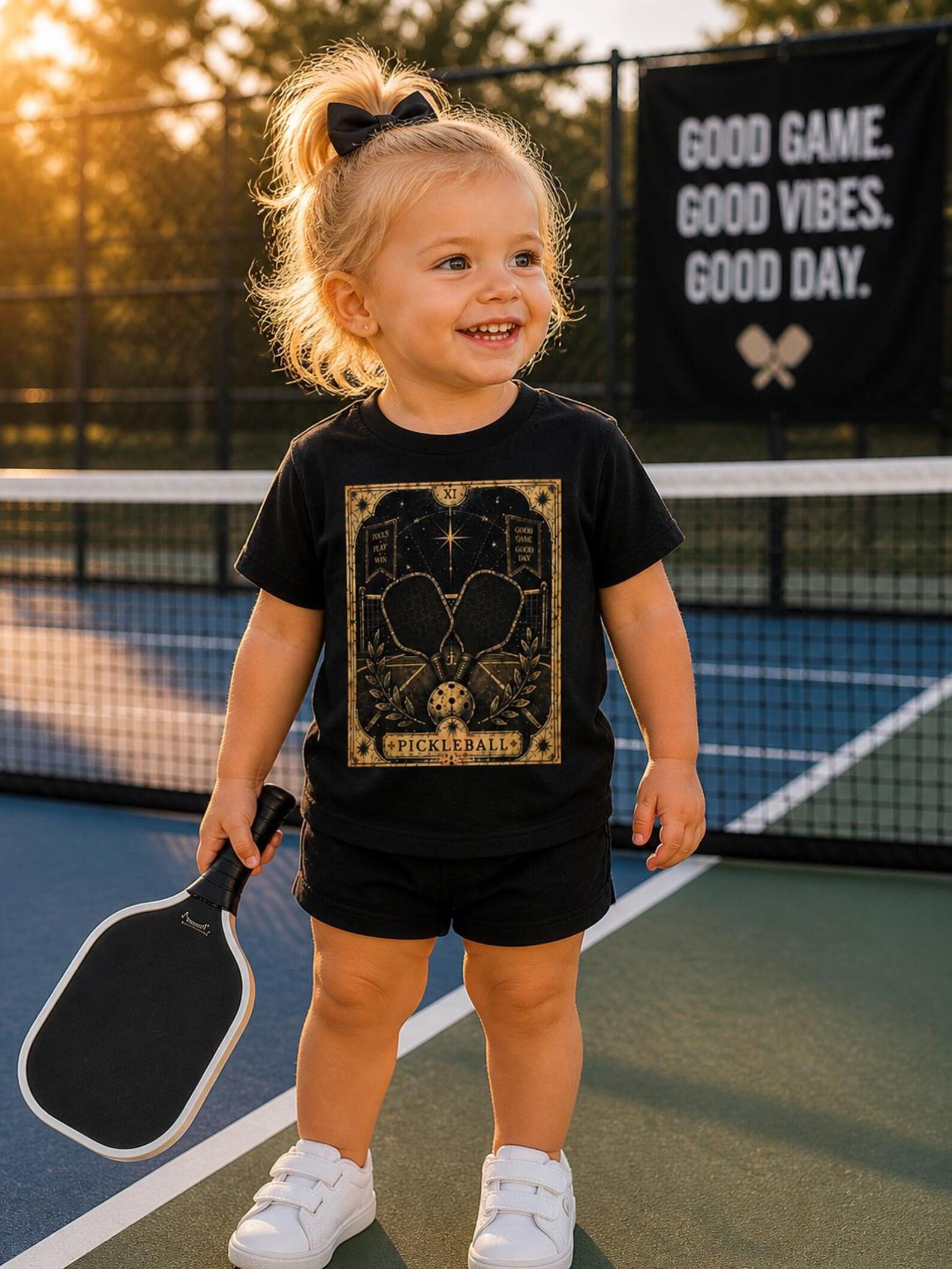 Vintage Pickleball Paddles Unisex Tee | Kids Sports Graphic Shirt 120