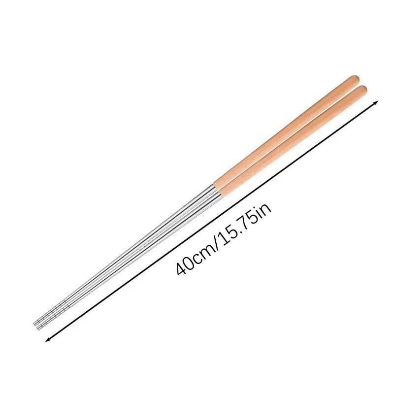 Stainless Steel Chopsticks, Long Chopsticks, Fried Noodles, Hot Pot, Chinese Chopsticks, Reusable Metal Chopsticks, Tableware