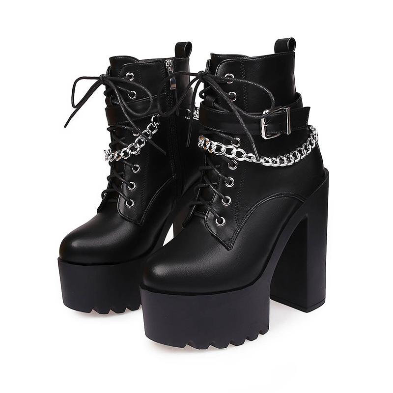 2025 High Waterproof Table Zipper Women's Short Boots 14CM Super Women's Shoes Stage Thick Heel Boots ZYW-831-30