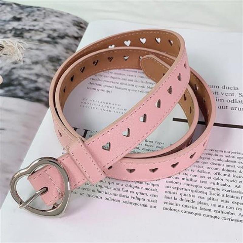 

Женский модный кожаный ремень с стильной круглой пряжкой, доступный в нескольких цветах A55 Pink