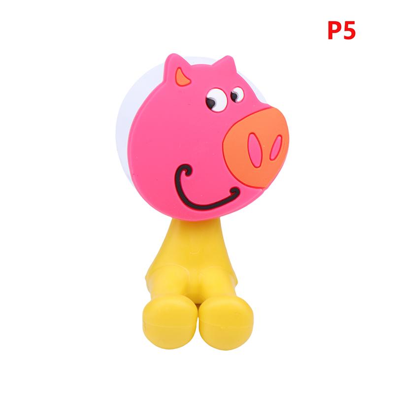Cartoon Animal Toothbrush Holder Wall Mounted Antibacterial Tooth Brush Storage Rack With Suction Cup Bathroom Organizer