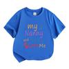 Toddler Boys Girls 100% Cotton Crew Neck Short Sleeve T-Shirt, Cute My Nanny and Poppy Love Me Handprint Pattern Casual Lightweight Kids Tee Tops for