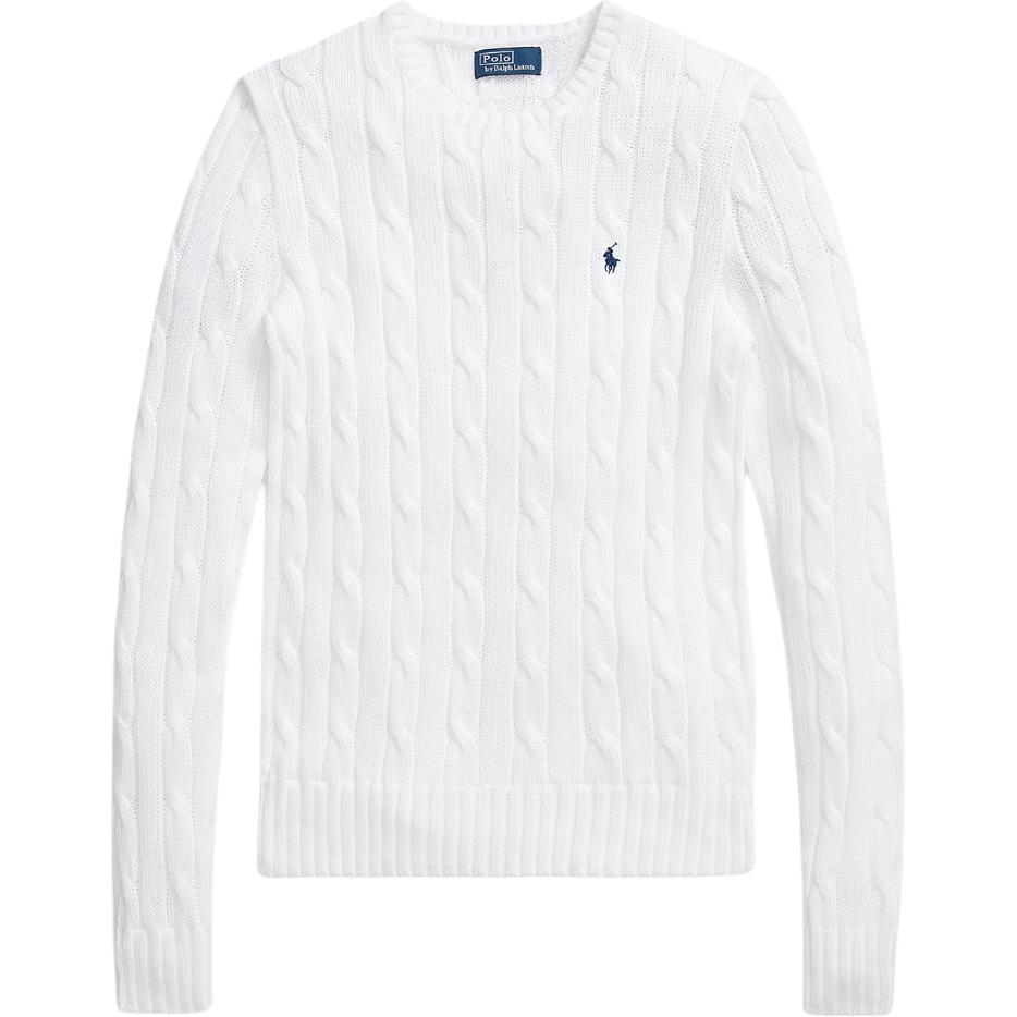 

Polo Ralph Lauren Пуловер с круглым вырезом, вышитым логотипом, с длинным рукавом, женский свитер, белый WMPOSWENC020660-100 M