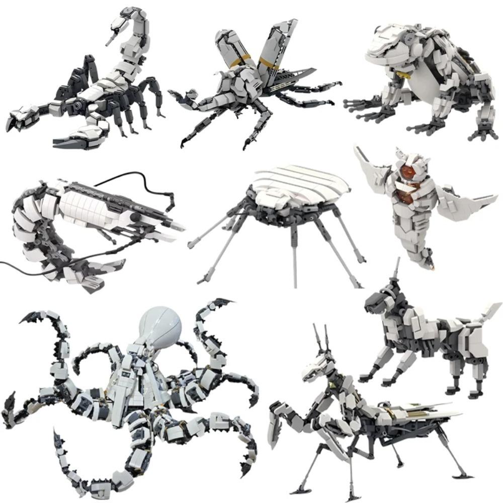MOC Kreatives Mechanisches Tier Set: Gottesanbeterin, Frosch, Skorpion Kombinationsbausteine DIY Puzzle Montagespielzeug Geschenk Dekoration