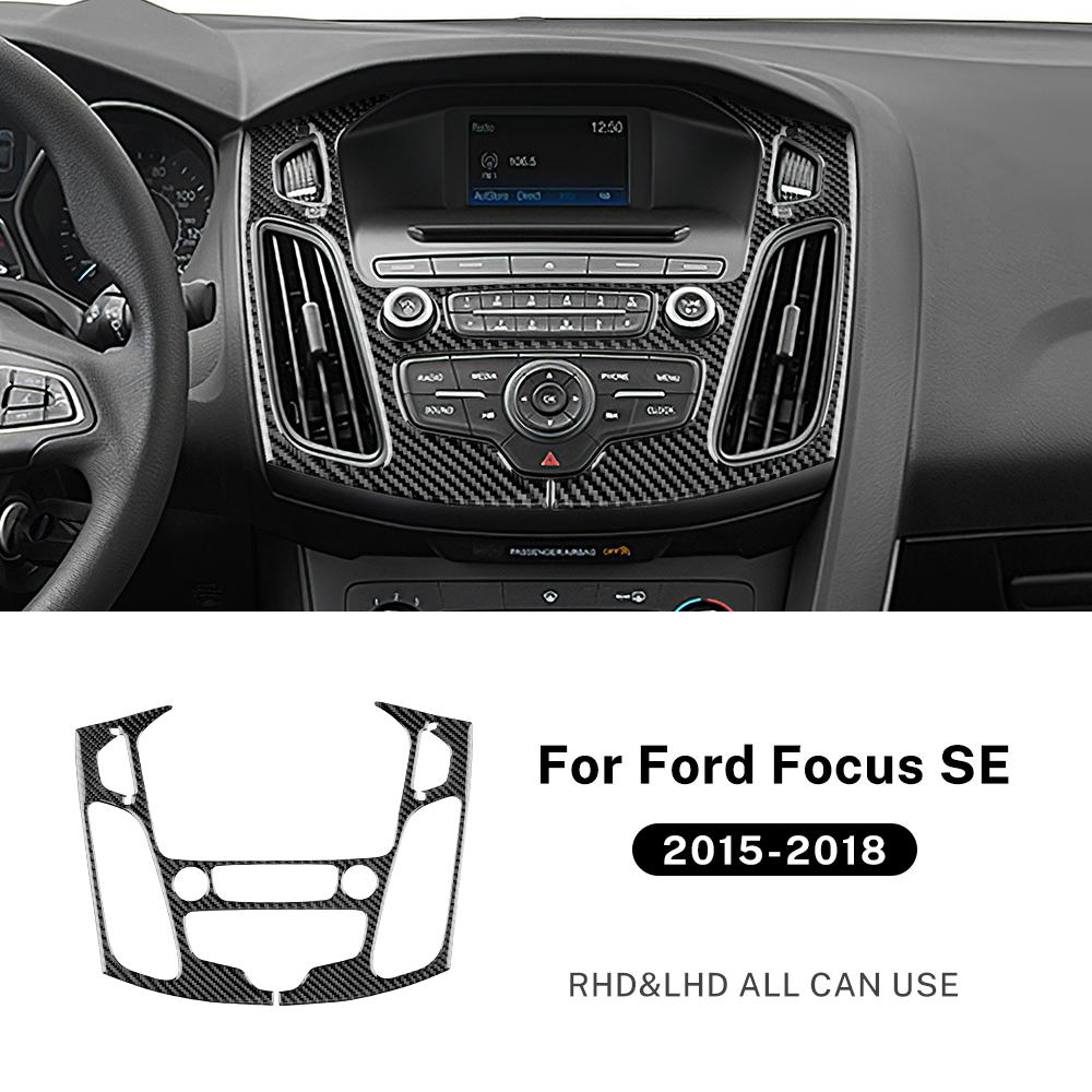 Echter Weicher Karbonfaser-Aufkleber für Ford Focus SE RS ST Ecoboost 2015 2016 2017 2018 LHD RHD Auto Mittelkonsolen-Panel Zubehör