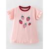 Girls' Strawberry Short-Sleeved Dress Baby Pure Cotton Summer Dress Toddler Pure Cotton Stylish Princess Dress Kidsren's T-Shirt Dress 5