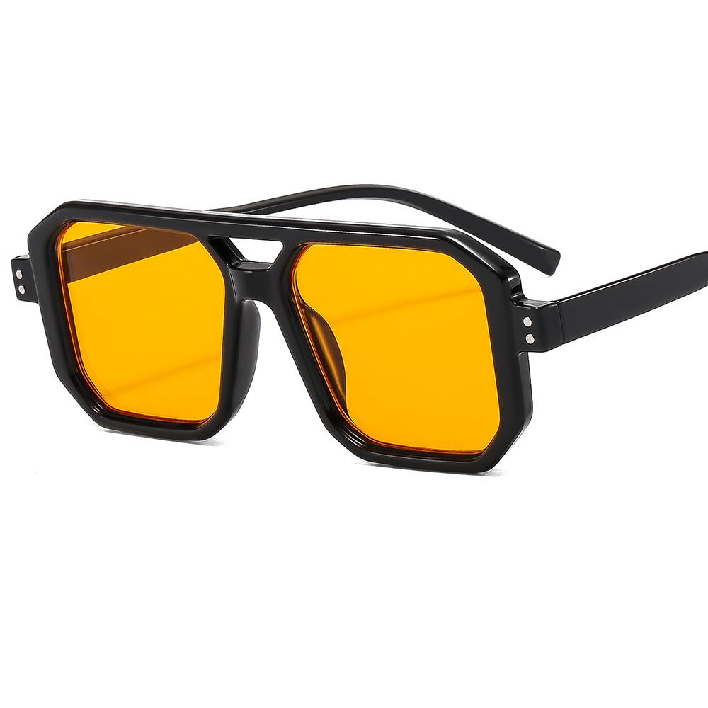 New Trendy Candy Color Punk Women Fashion Sunglasses Vintage Men Retro Black Yellow Gradient Female square Shades