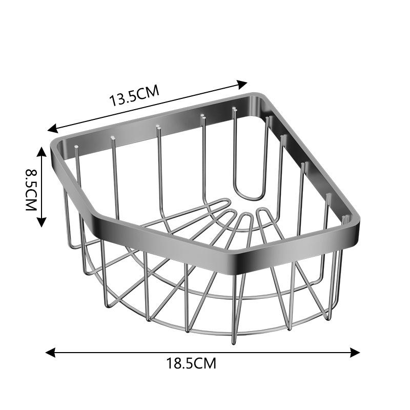 Kitchen Storage Drain Basket Adjustable Soap Sponge Shelf Bathroom Space Saving Storage Rack Wall Mounted Drain Basket