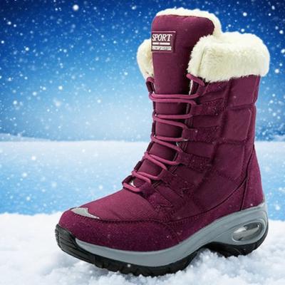 Women Boots Winter Keep Warm High Quality Mid-Calf Snow Boots Fashion Lace-up Comfortable Outdoor Waterproof Women Hiking Boots