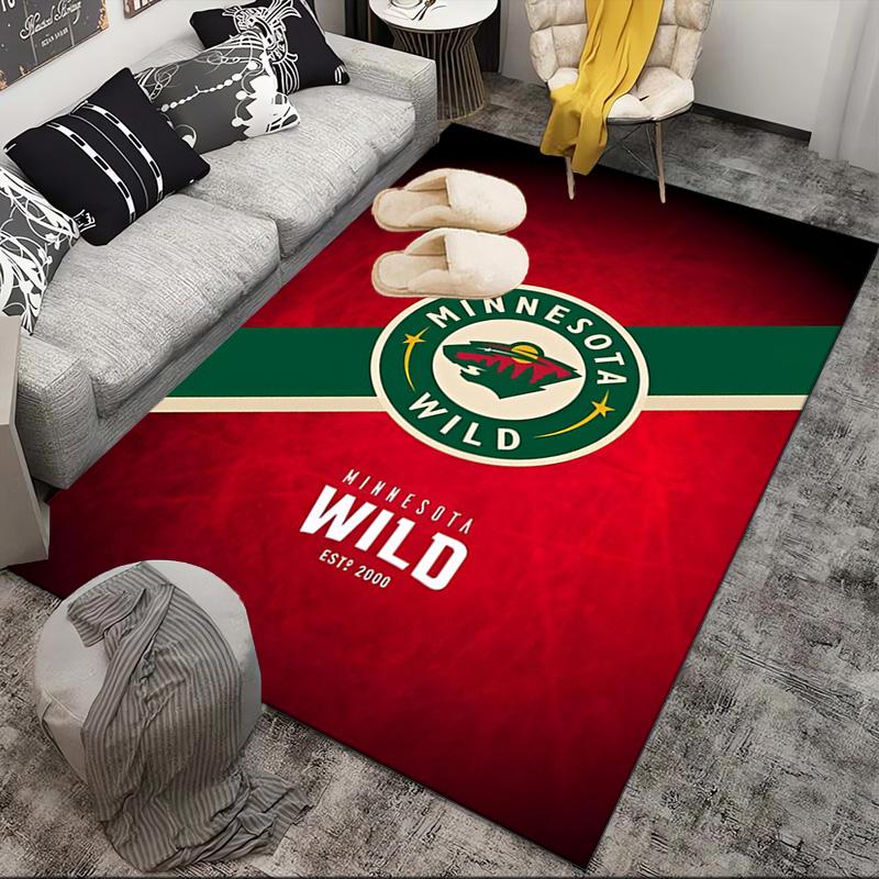 Minnesota-Wild Hockey Team Area Rug Suitable for Indoor And Outdoor,Carpets for Kitchens, Homes, Offices, Living Rooms,Home Decor,Christmas Gift