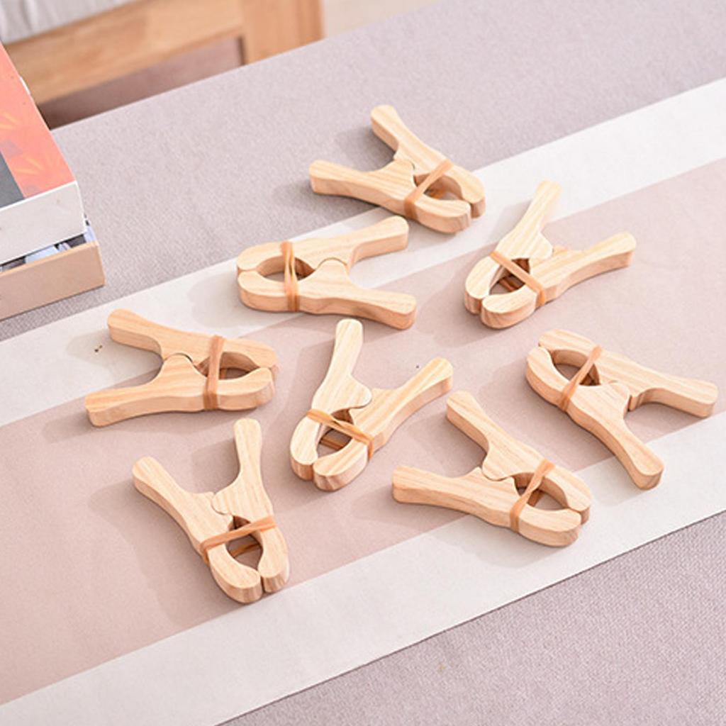 6 Pieces Wooden Clothespins Fixed Wood Clothes Pin Shower Clothes Pins For Fabric Christmas Drying Door Tent Towel Shower